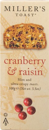 ARTISAN BISCUITS Miller's Toast Cranberry & Raisin 100g