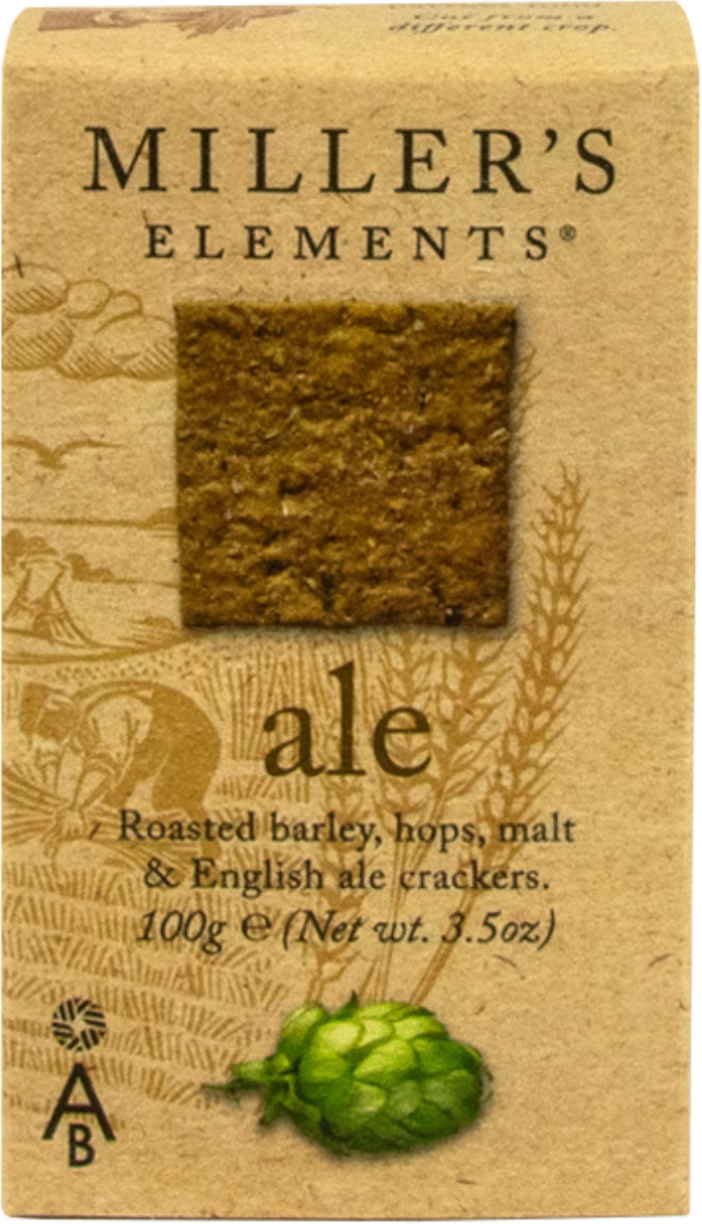 ARTISAN BISCUITS Miller's Elements Ale Crackers 100g