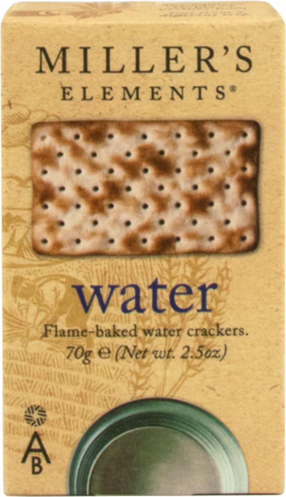 ARTISAN Miller's Elements Water Crackers 70g (5014908008926)
