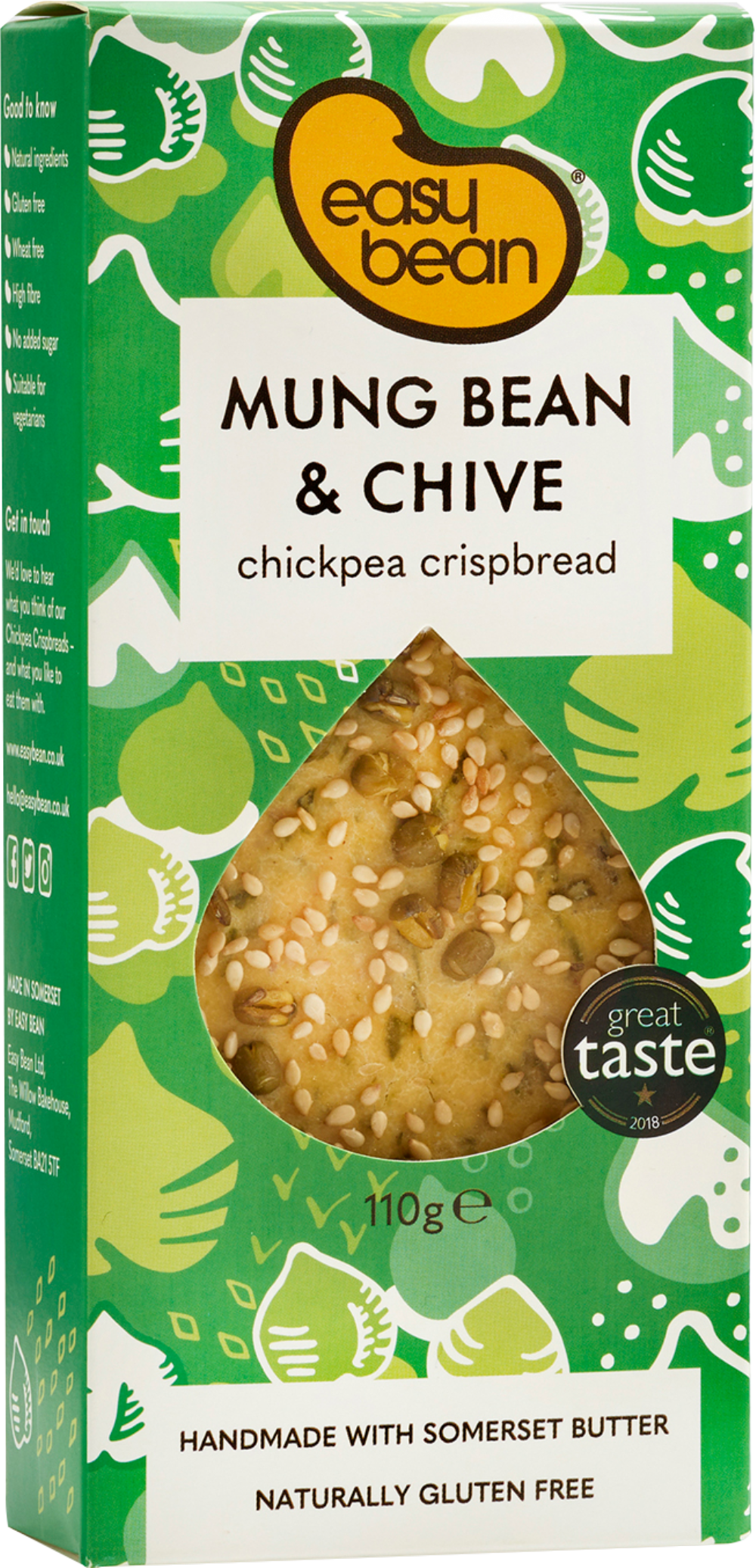 EASY BEAN Mung Bean & Chive - Chickpea Crispbread 110g