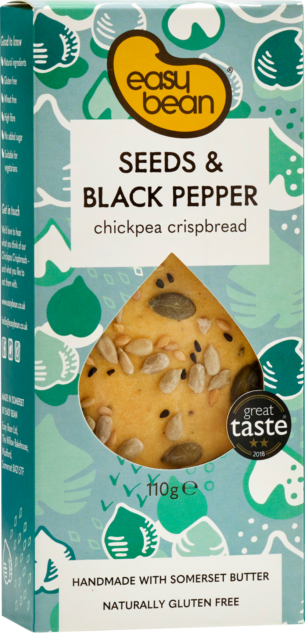 EASY BEAN Seeds & Black Pepper - Chickpea Crispbread 110g