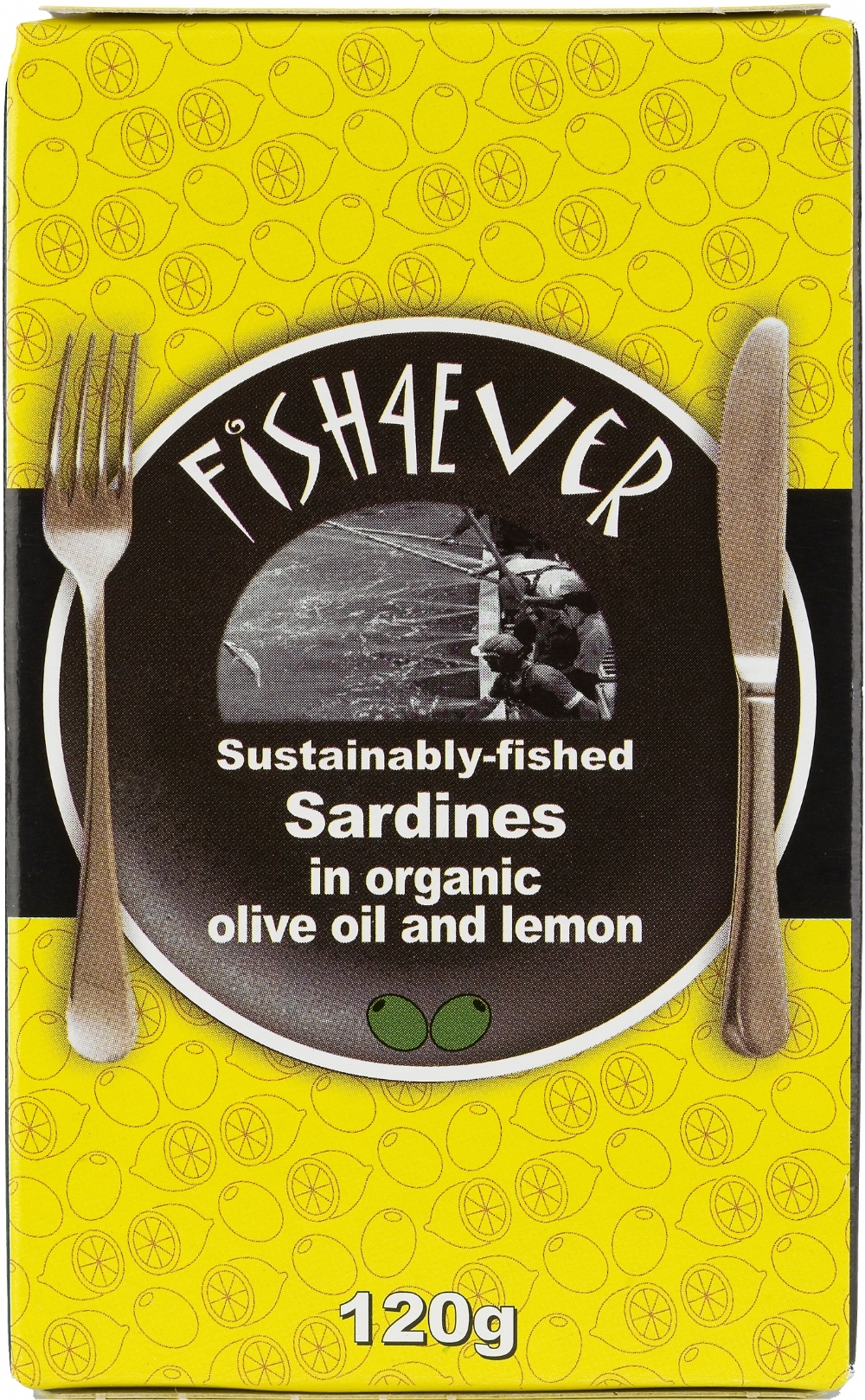 FISH 4 EVER Whole Sardines in Organic Olive Oil & Lemon 120g
