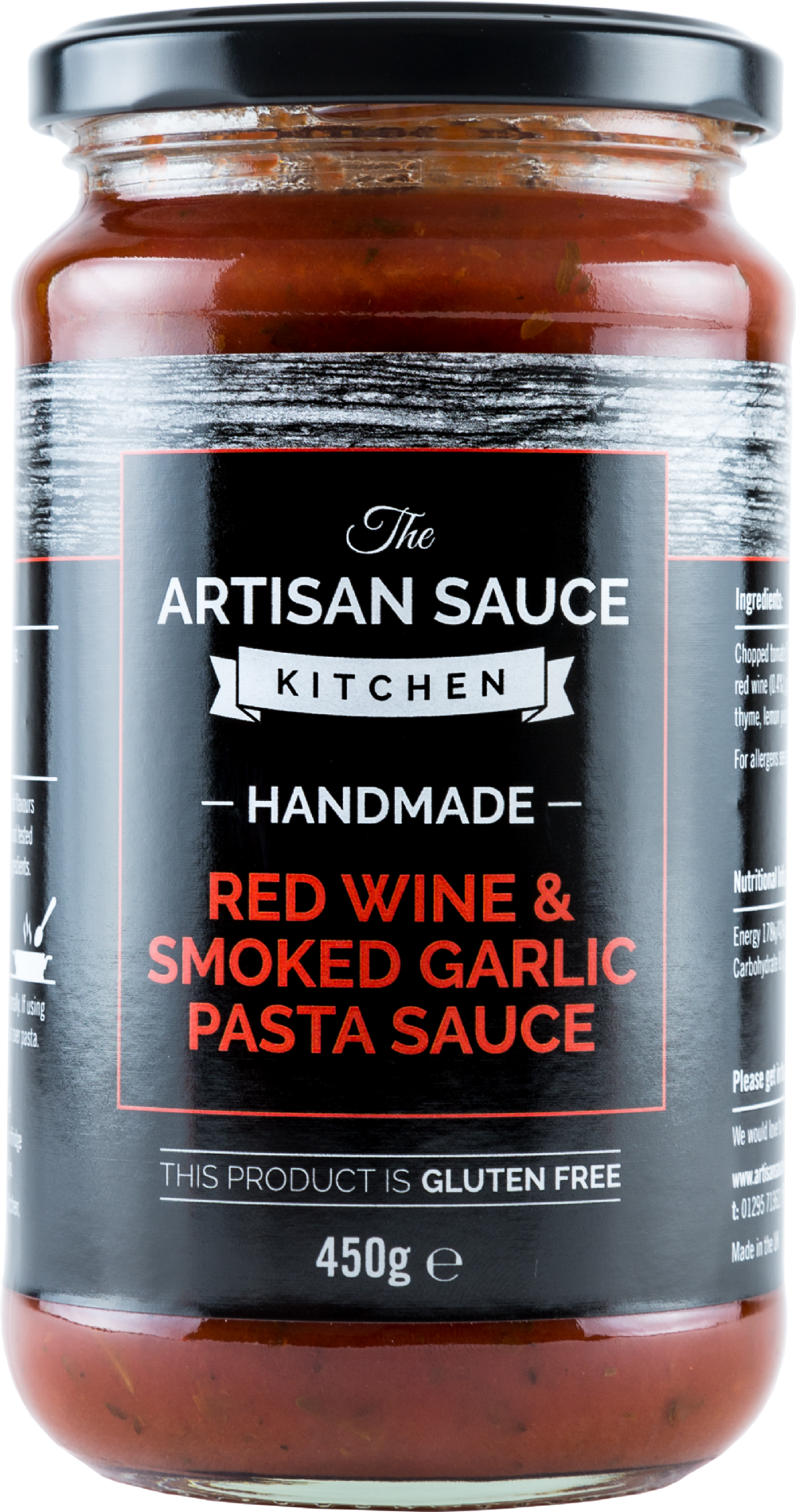 ARTISAN SAUCE KITCHEN Red Wine & Smkd Garlic Pasta Sauce450g (5060019386170)
