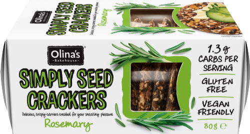OLINA'S BAKEHOUSE Simply Seed Crackers - Rosemary 80g
