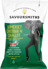 SAVOURSMITHS Somerset Cheddar & Shallot Potato Crisps 150g