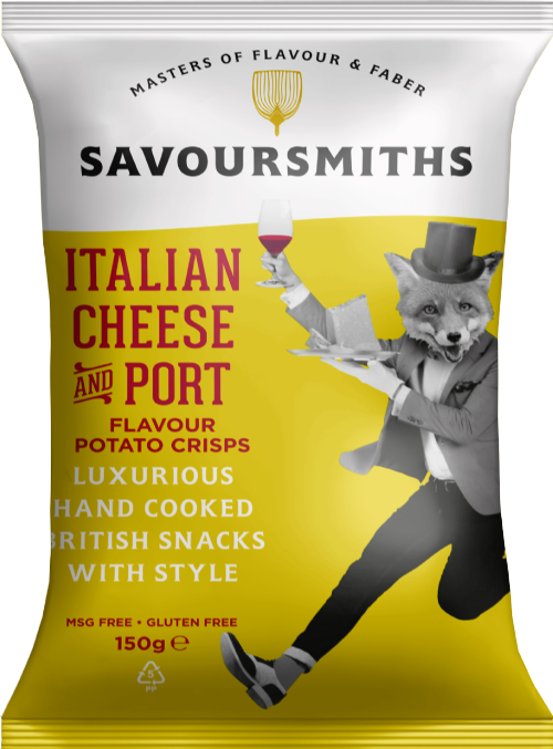SAVOURSMITHS Italian Cheese & Port Potato Crisps 150g