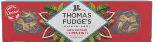 THOMAS FUDGE'S 8 Dark Chocolate Florentines 150g