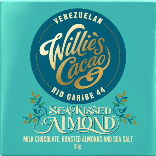 WILLIE'S CACAO Sea Kissed Almond Rio Caribe 44 Milk Choc 50g