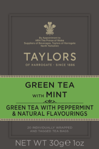 TAYLORS OF HARROGATE Green Tea with Mint - 20 Teabags 30g