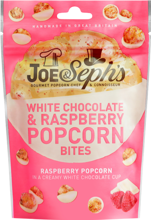 JOE & SEPH'S White Chocolate & Raspberry Popcorn Bites 63g