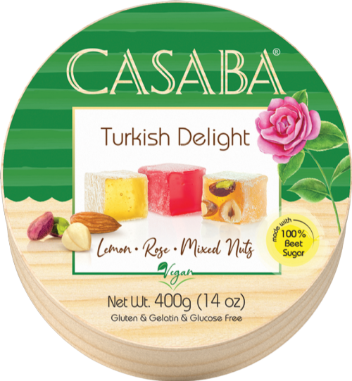 CASABA Mixed Turkish Delight - Wooden Drum 400g