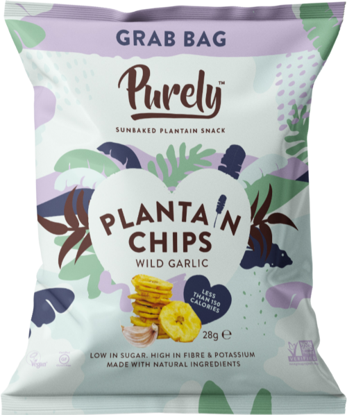 PURELY Plantain Chips - Wild Garlic 28g