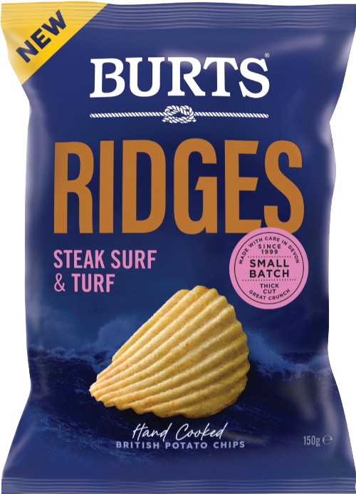 BURTS Potato Chips Ridges - Steak Surf & Turf 150g