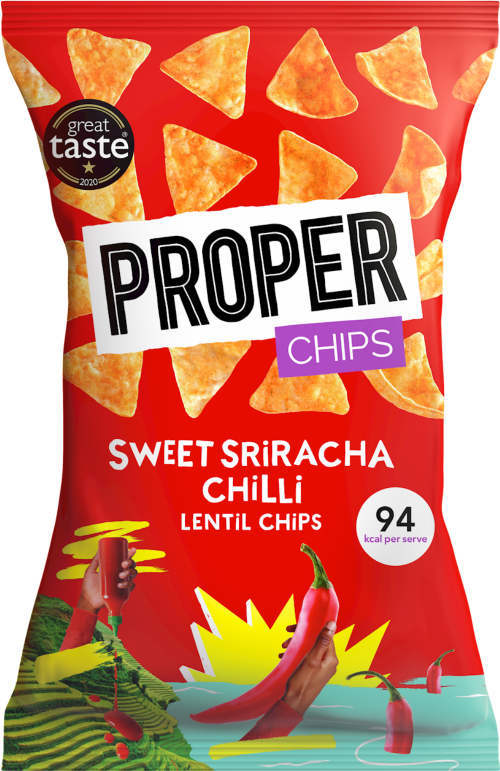 PROPER Chips - Sweet Sriracha Chilli Lentil Chips 85g