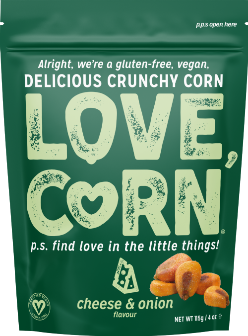 LOVE CORN Roasted Corn Snack - Cheese & Onion 115g