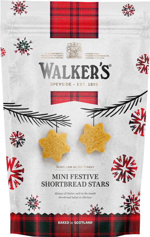 WALKERS Mini Festive Shortbread Stars 125g