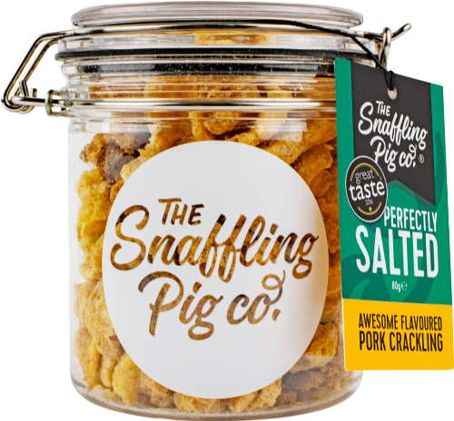 SNAFFLING PIG Pork Crackling Gift Jar - Perfectly Salted 90g