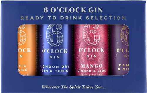 SIX O'CLOCK Ready to Drink Gin Selection Gift Box (4x250ml)