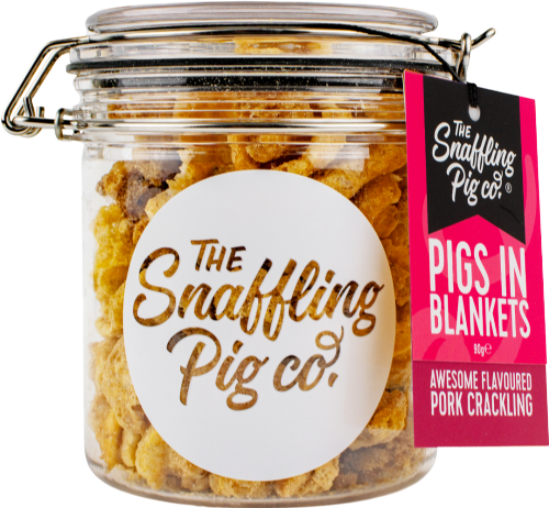 SNAFFLING PIG Pork Crackling Gift Jar - Pigs in Blankets 90g