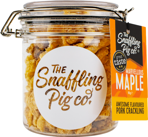 SNAFFLING PIG Pork Crackling Gift Jar - Marvellous Maple 90g