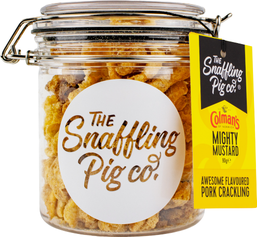 SNAFFLING PIG Pork Crackling Gift Jar - Colman's Mustard 90g