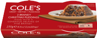 COLE'S PUDDINGS 2 Brandy Christmas Puddings (2x125g)