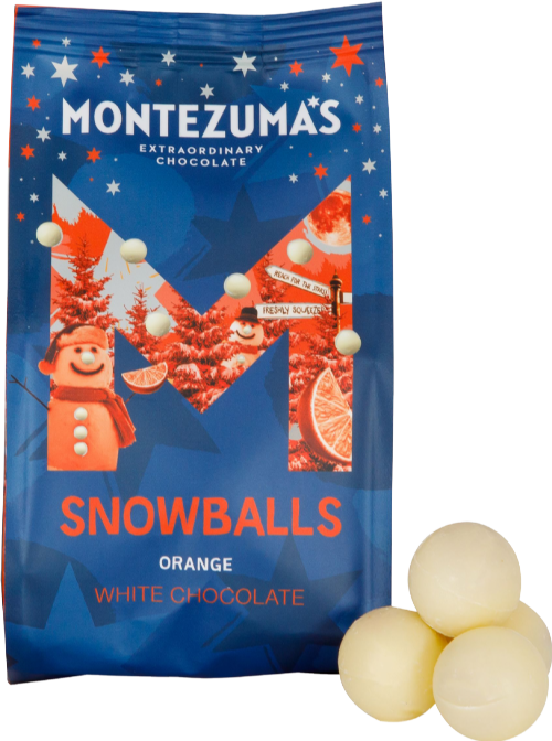 MONTEZUMA'S White Chocolate Snowballs - Orange 150g