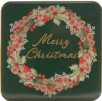 FARMHOUSE BISCUITS Assorted Biscuits in Merry Christmas Wreath Tin 400g