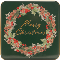 FARMHOUSE BISCUITS Assorted Biscuits in Merry Christmas Wreath Tin 400g
