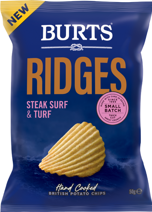 BURTS Potato Chips Ridges - Steak Surf & Turf 50g