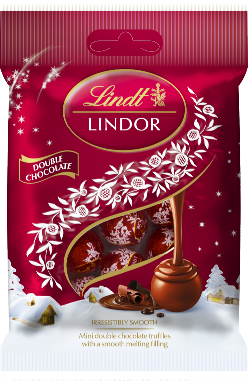 LINDT Lindor Mini Double Chocolate Truffles Bag 80g