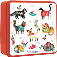 GRANDMA WILD'S Assorted Biscuits in Embossed Merry Meowmas Tin 160g