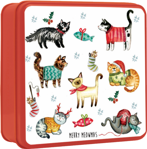 GRANDMA WILD'S Assorted Biscuits in Merry Meowmas Tin 160g
