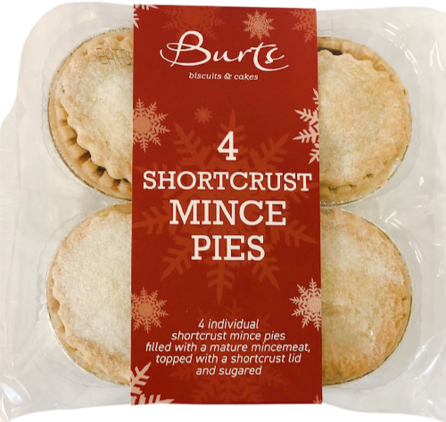 BURTS BISCUITS & CAKES 4 Shortcrust Mince Pies