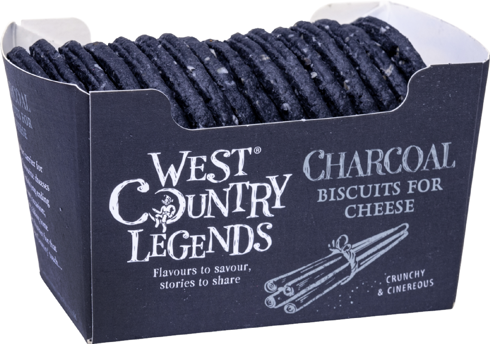 Holleys Fine Foods WEST COUNTRY LEGENDS Charcoal Biscuits for Cheese 100g