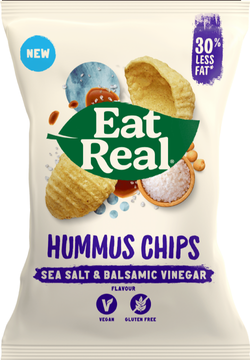 EAT REAL Hummus Chips - Sea Salt & Balsamic Vinegar 135g