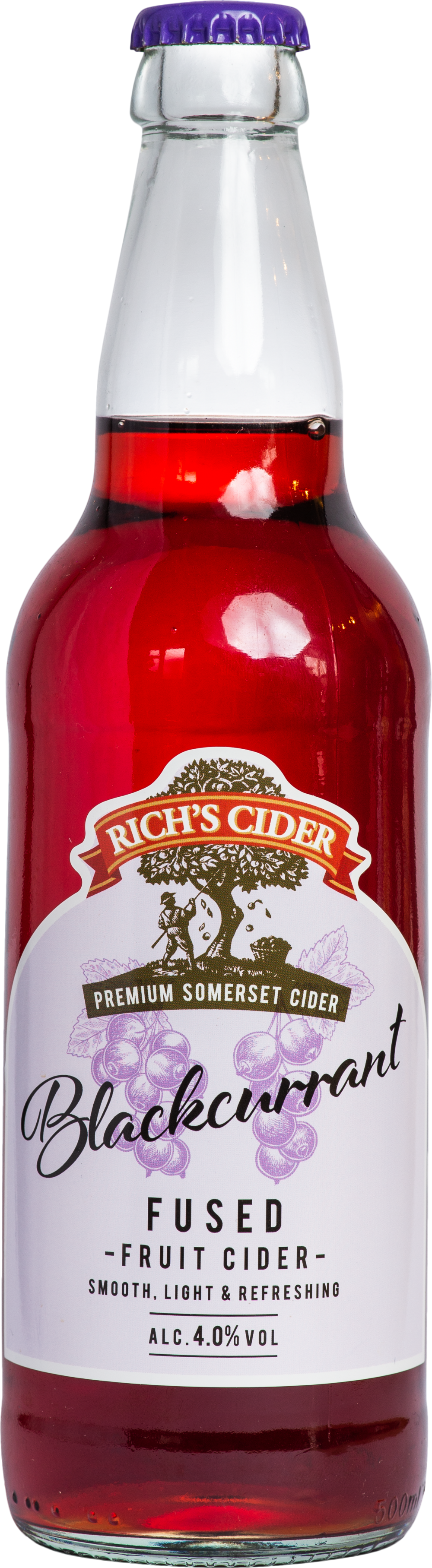 RICH'S CIDER Blackcurrant Fused Fruit Cider 4% ABV 500ml