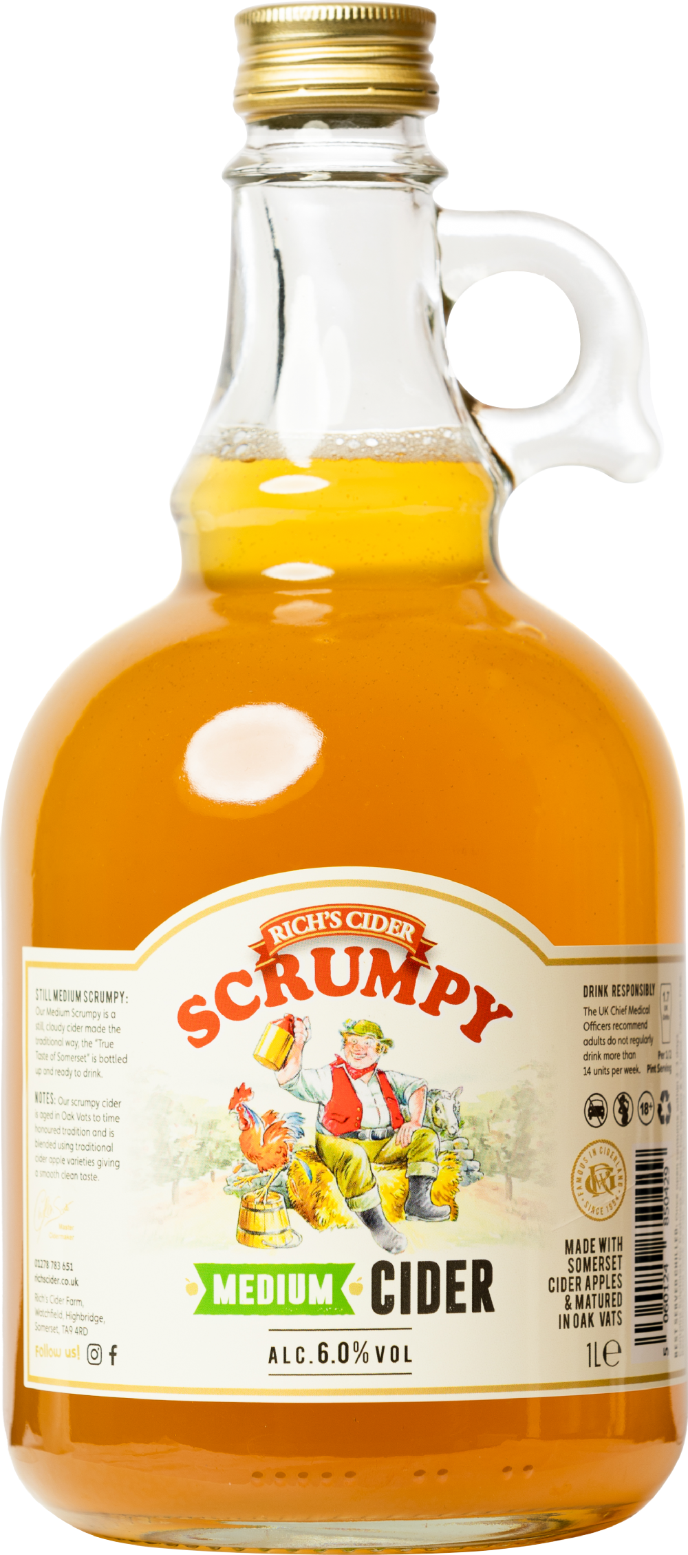 Rich's Cider Scrumpy - Medium 6% ABV 1L