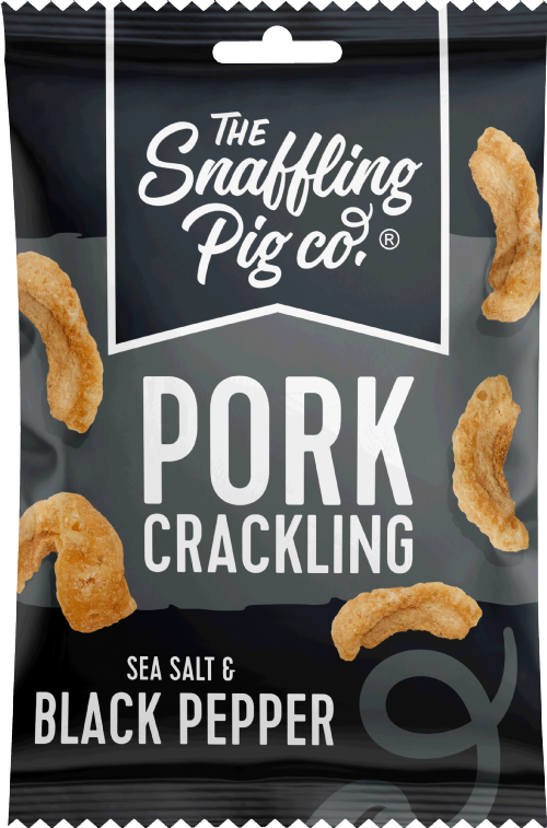 SNAFFLING PIG Pork Crackling - Black Pepper & Sea Salt 40g
