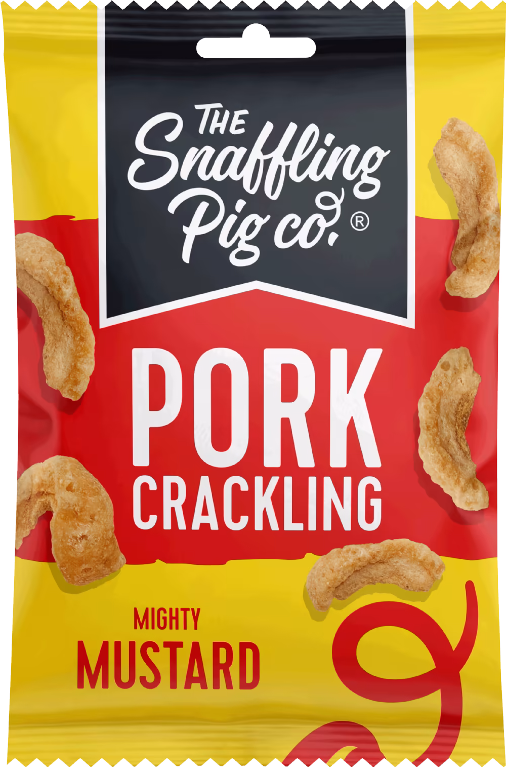 THE SNAFFLING PIG CO. Pork Crackling - Mighty Mustard 40g