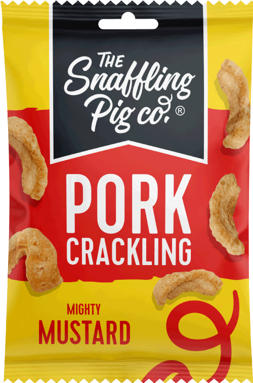 SNAFFLING PIG Pork Crackling - Colman's Mighty Mustard 40g