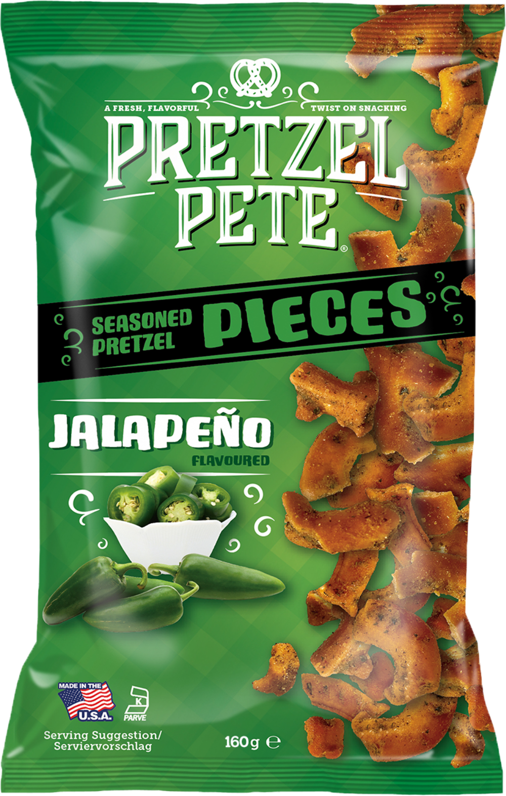 Pretzel Pete Pretzel Pieces - Jalapeño 160g