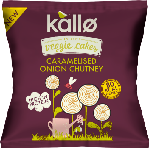 KALLO Lentil & Pea Veggie Cakes Caramelised Onion Chutney22g