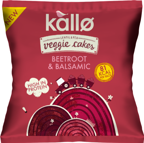 KALLO Lentil & Pea Veggie Cakes - Beetroot & Balsamic 22g