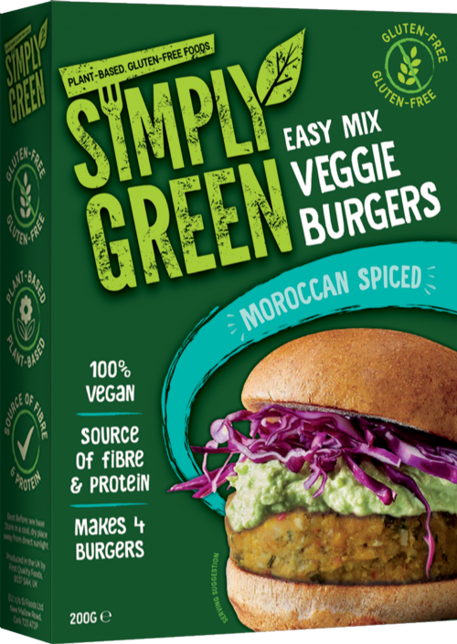 SIMPLY GREEN Easy Mix Veggie Burgers - Moroccan Spiced 200g