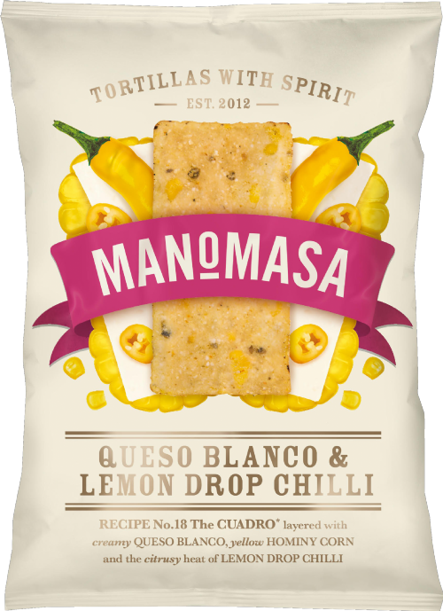 MANOMASA Queso Blanco & Lemon Drop Chilli Corn Chips 140g