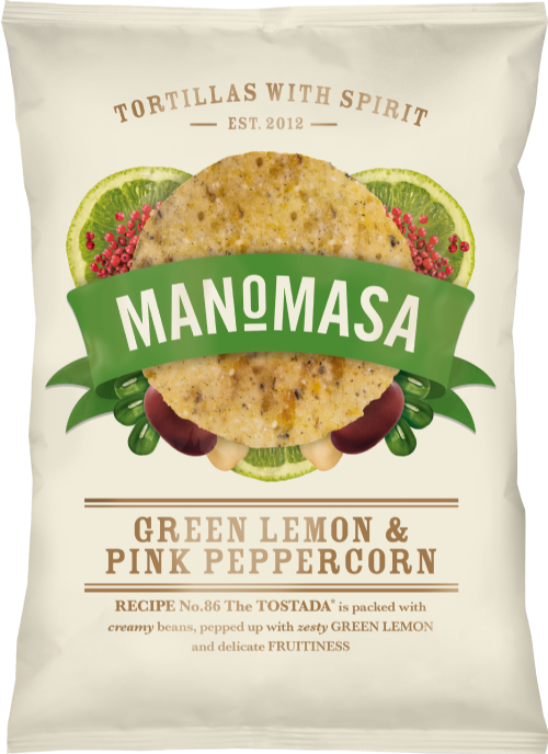 MANOMASA Green Lemon & Pink Peppercorn Corn Chips 140g