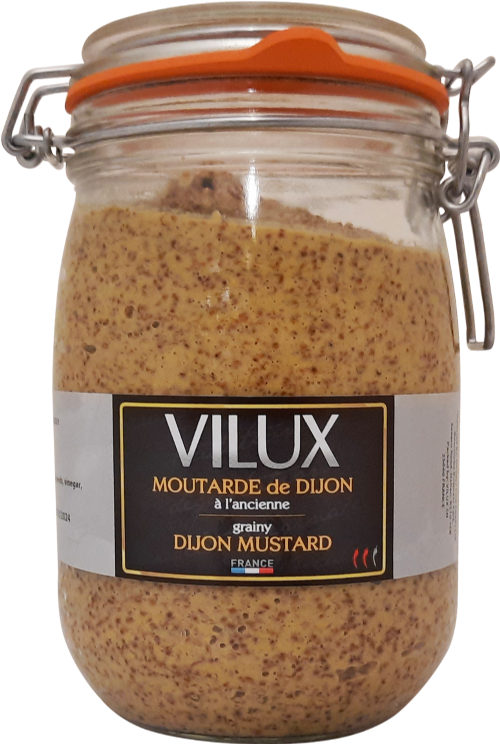 Holleys Fine Foods VILUX Extra Strong Dijon Mustard Le Parfait Jar 1kg