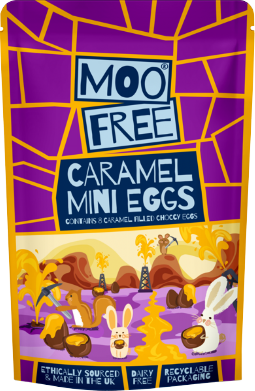 Holleys Fine Foods MOO FREE Caramel Mini Eggs 88g