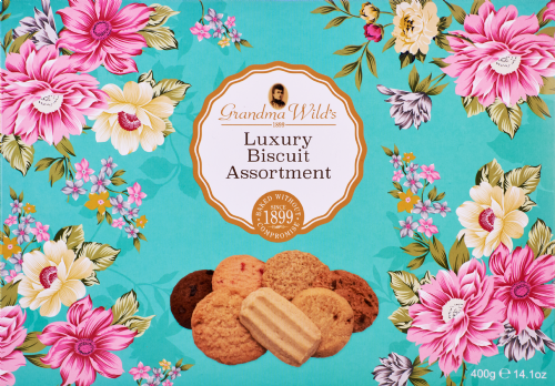 GRANDMA WILD'S Luxury Biscuit Assortment - Floral Box 400g